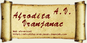 Afrodita Vranjanac vizit kartica